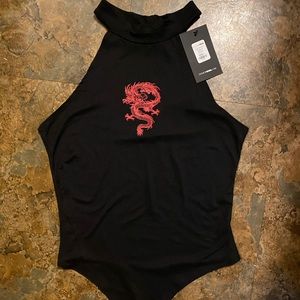 Black Halter bodysuit